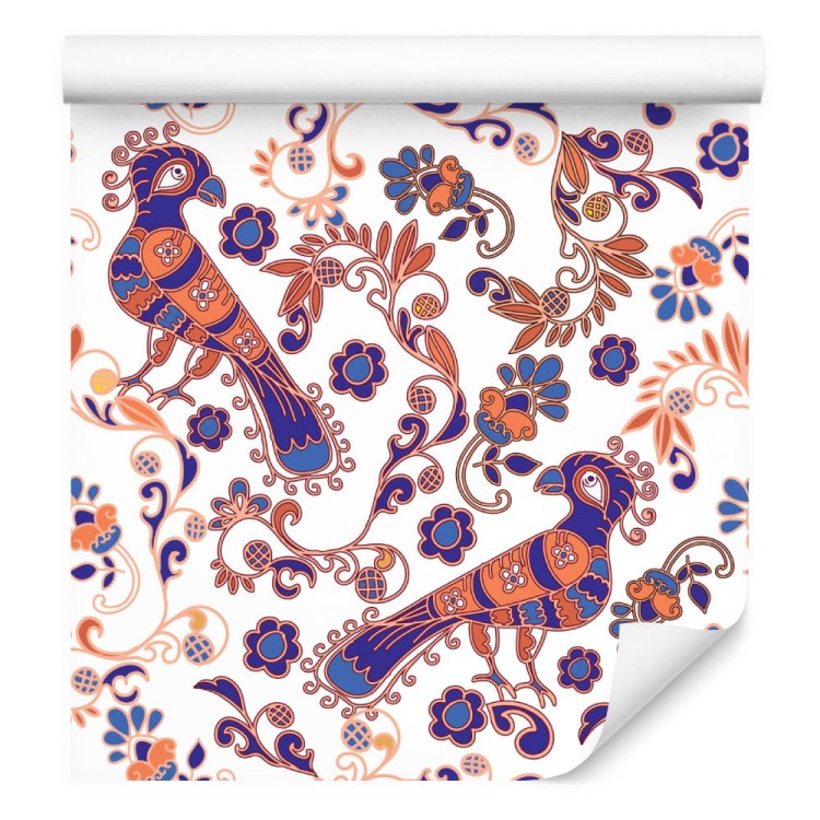 Tapeta Ptaki I Rośliny Ornamenty