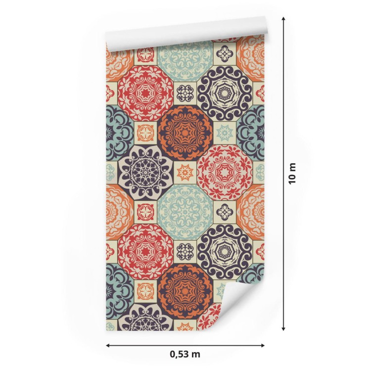 Tapeta Kolorowe Ornamenty W Stylu Retro