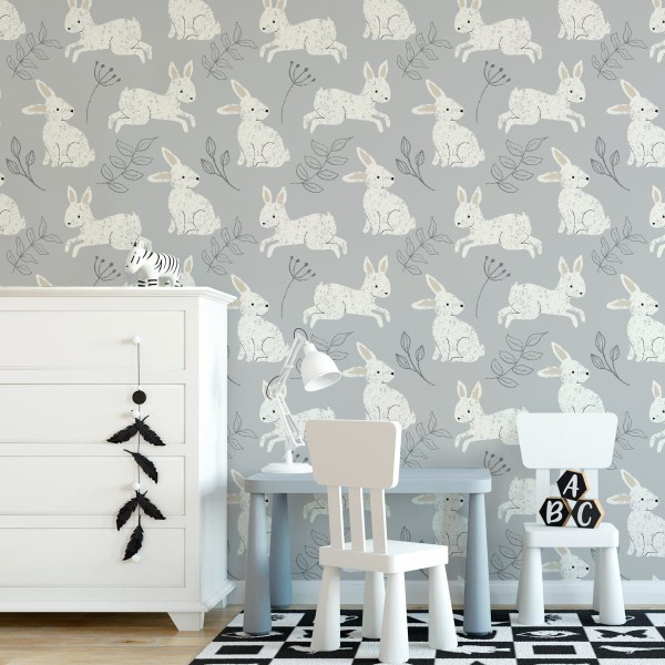 Tapeta Króliki Wśród Roślin