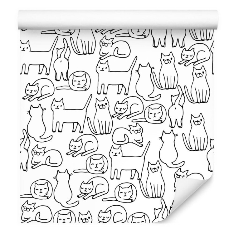 Tapeta Koty W Czerni I Bieli