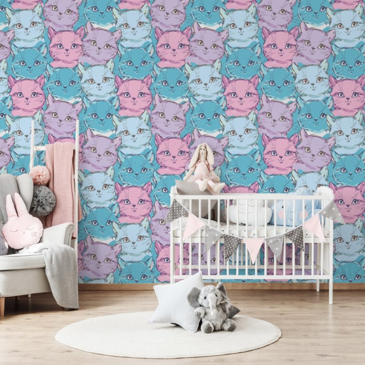 Tapeta Dla Dzieci – Małe Kolorowe Kotki