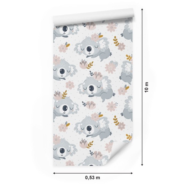 Tapeta Misie Koala Kwiaty