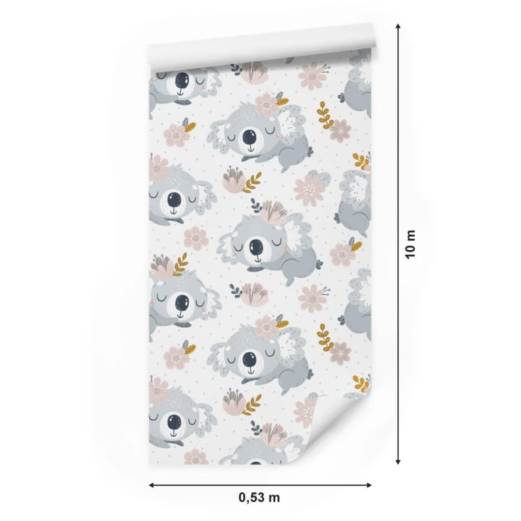 Tapeta Misie Koala Kwiaty