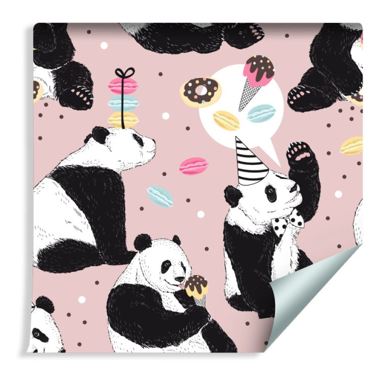 Tapeta Dla Dzieci - Panda I Słodycze
