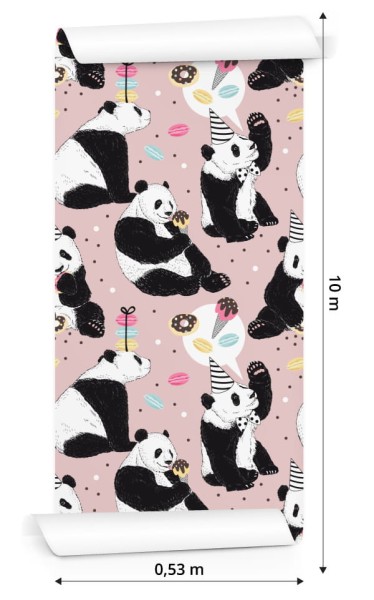 Tapeta Dla Dzieci - Panda I Słodycze