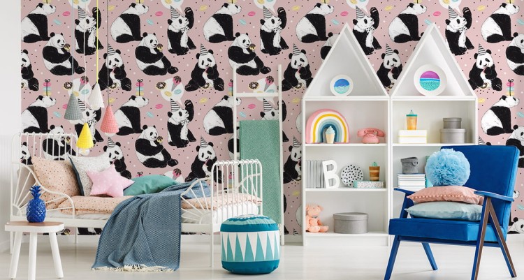 Tapeta Dla Dzieci - Panda I Słodycze