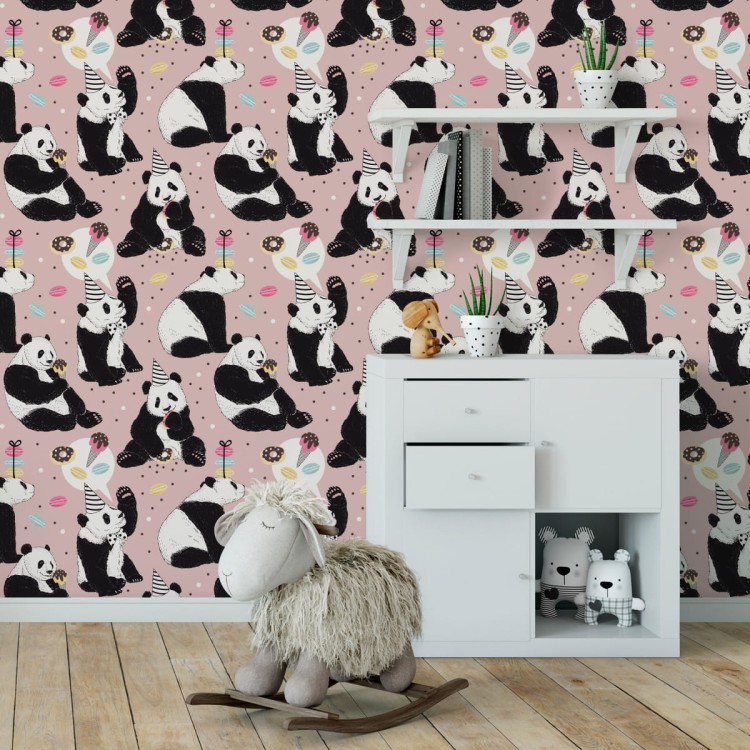 Tapeta Dla Dzieci - Panda I Słodycze