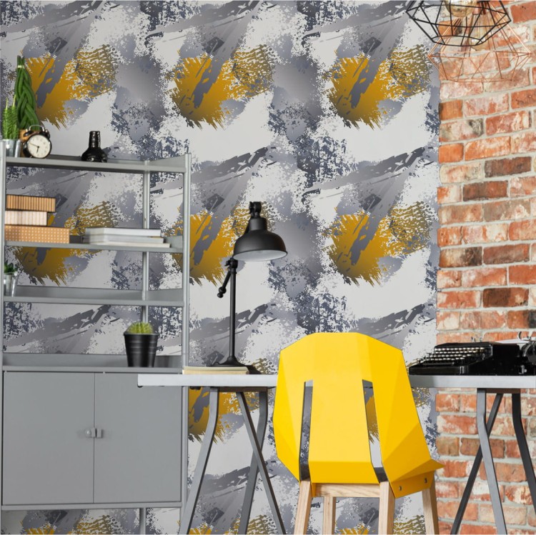 Tapeta Graffiti Z Żółtymi Elementami