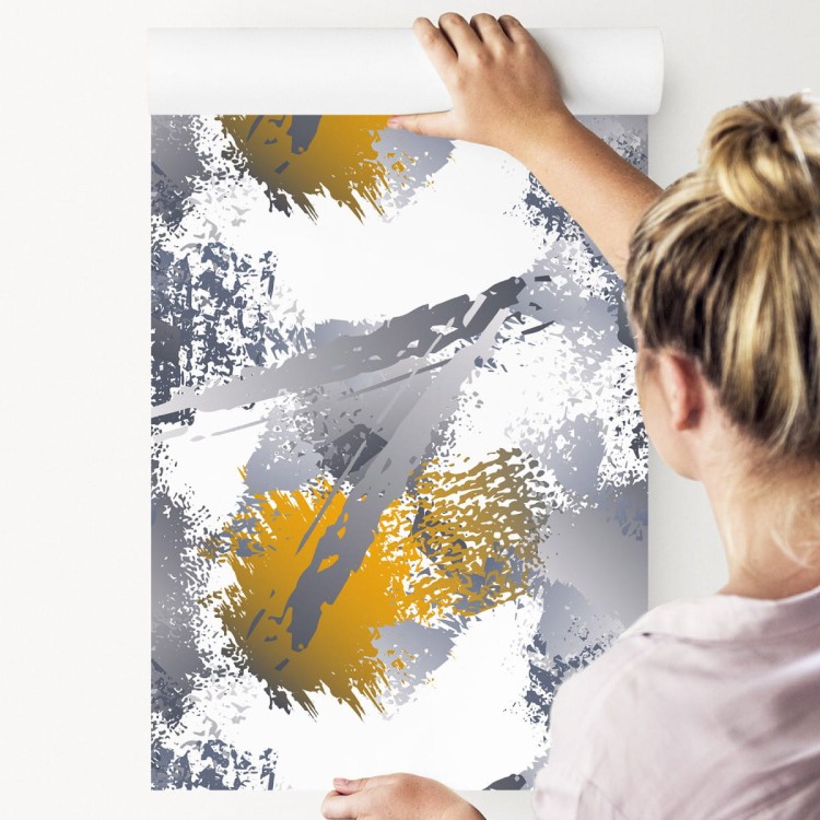 Tapeta Graffiti Z Żółtymi Elementami