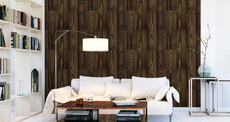 Tapeta Ciemne Pionowe Deski Drewniane