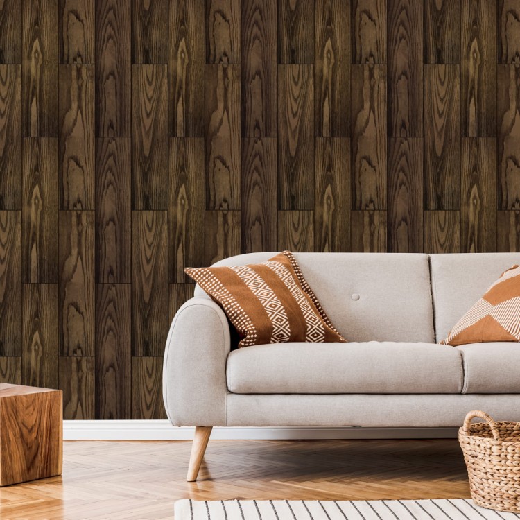 Tapeta Ciemne Pionowe Deski Drewniane