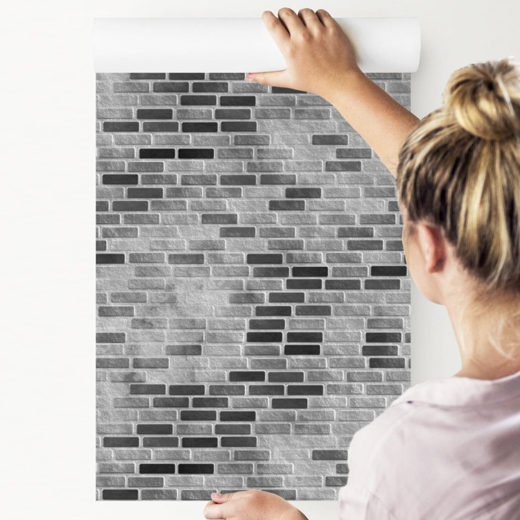 Tapeta Nowoczesna Szara Cegła Efekt 3D Cegiełki
