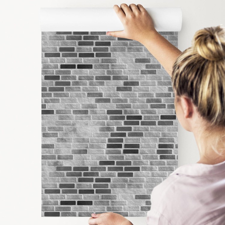Tapeta Nowoczesna Szara Cegła Efekt 3D Cegiełki