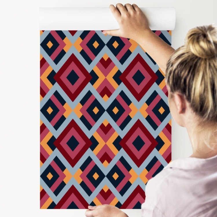 Tapeta Geometryczna - Kolorowe Romby