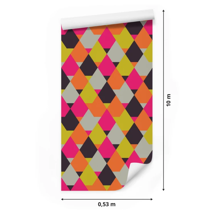 Tapeta Geometryczna - Kolorowe Romby