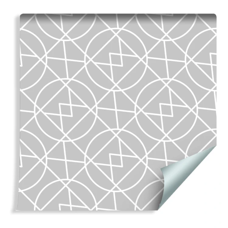 Tapeta Geometryczna Abstrakcja W Odcieniach Szarości