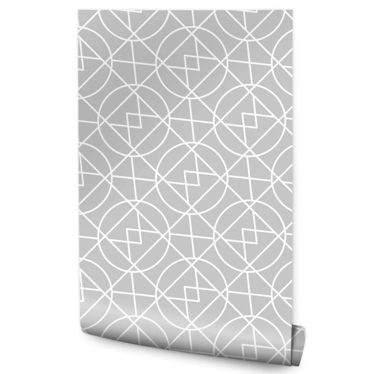 Tapeta Geometryczna Abstrakcja W Odcieniach Szarości