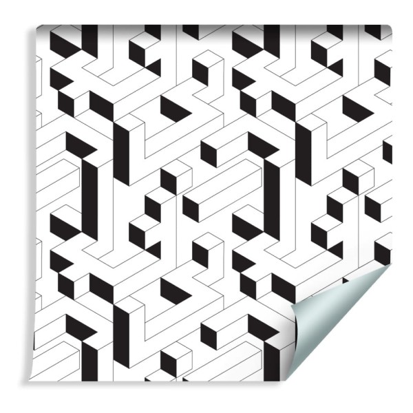 Tapeta Czarno - Biały Wzór Geometryczny