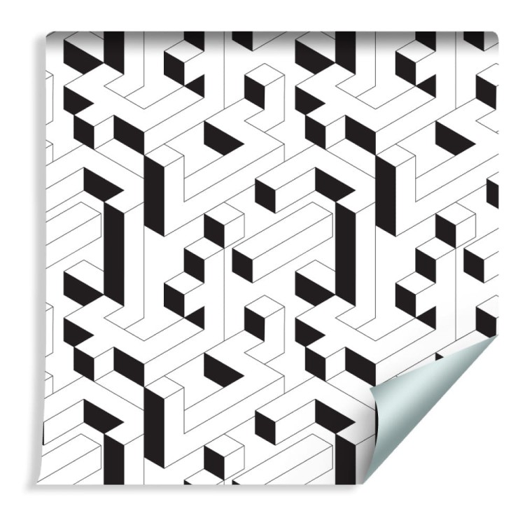 Tapeta Czarno - Biały Wzór Geometryczny