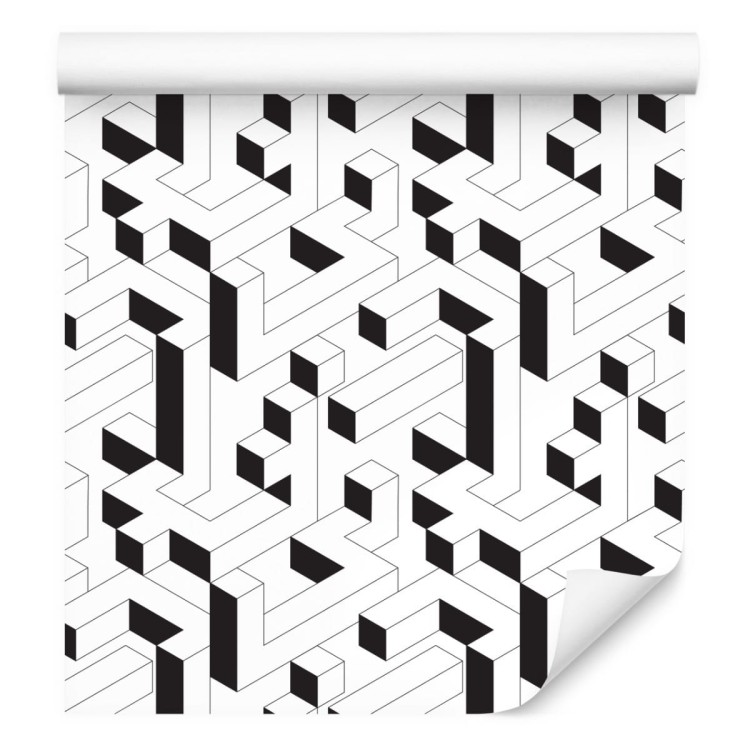 Tapeta Czarno - Biały Wzór Geometryczny
