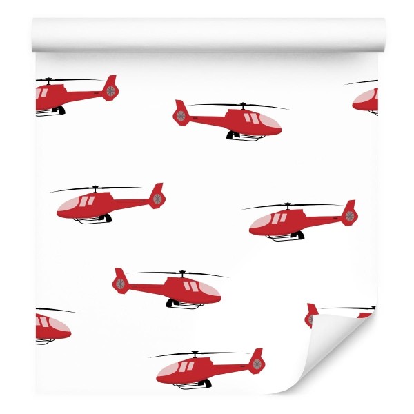 Tapeta Czerwone Bajkowe Helikoptery
