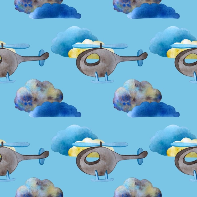 Tapeta Kolorowe Helikoptery Malowane Akwarelą