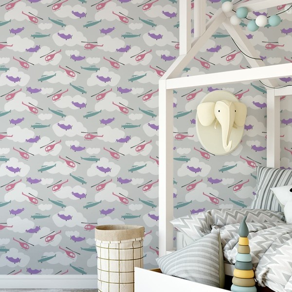 Tapeta Kolorowe Samoloty I Helikoptery