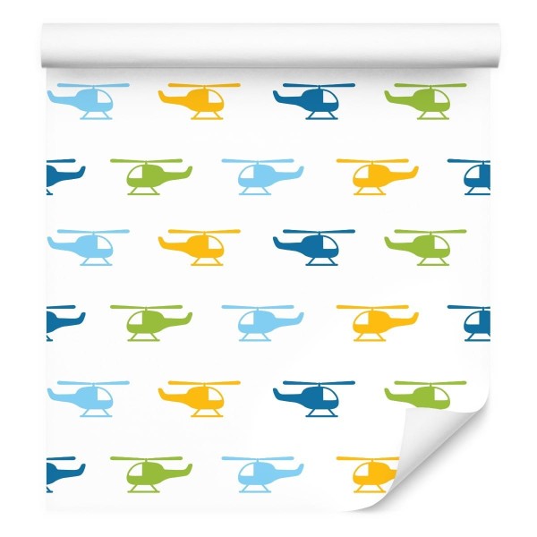 Tapeta Kolorowe Minimalistyczne Helikoptery