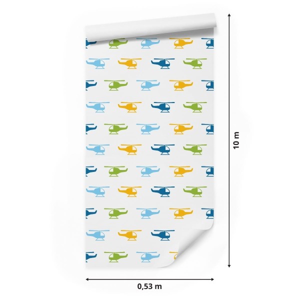 Tapeta Kolorowe Minimalistyczne Helikoptery