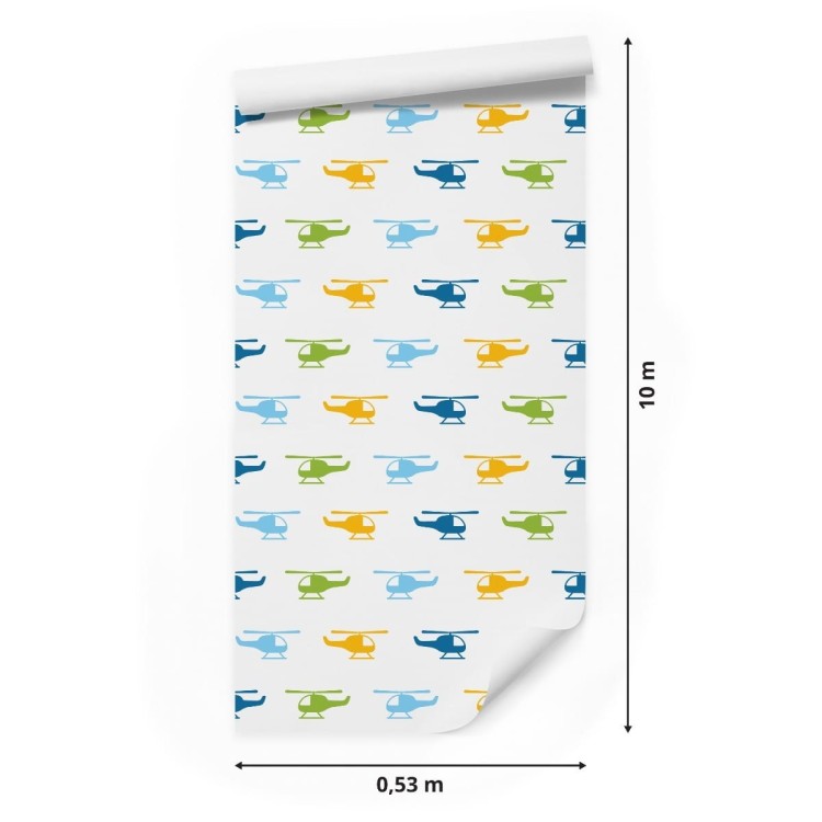 Tapeta Kolorowe Minimalistyczne Helikoptery