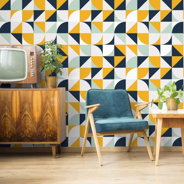 Tapeta Kolorowe Wzory W Stylu Retro