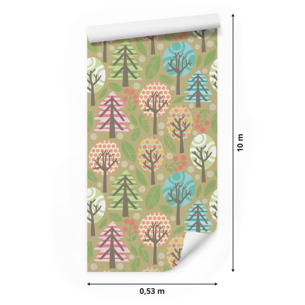 Tapeta Zieleń, Kolorowe Rośliny Pokój Dziecięcy