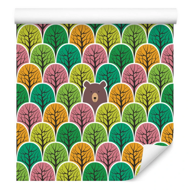 Tapeta Kolorowy Las, Drzewa Do Pokoju Dziecka
