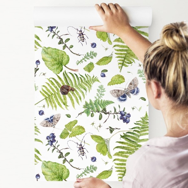 Tapeta Paproć Z Motylami