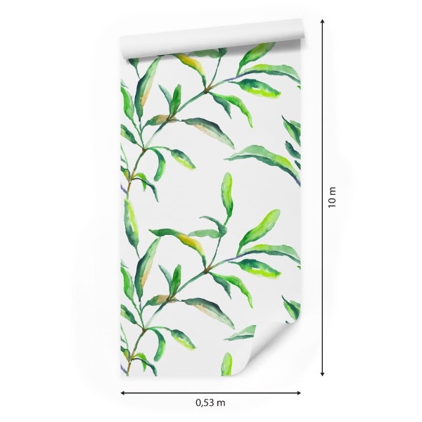 Tapeta Wiosenne Liście Akwarela