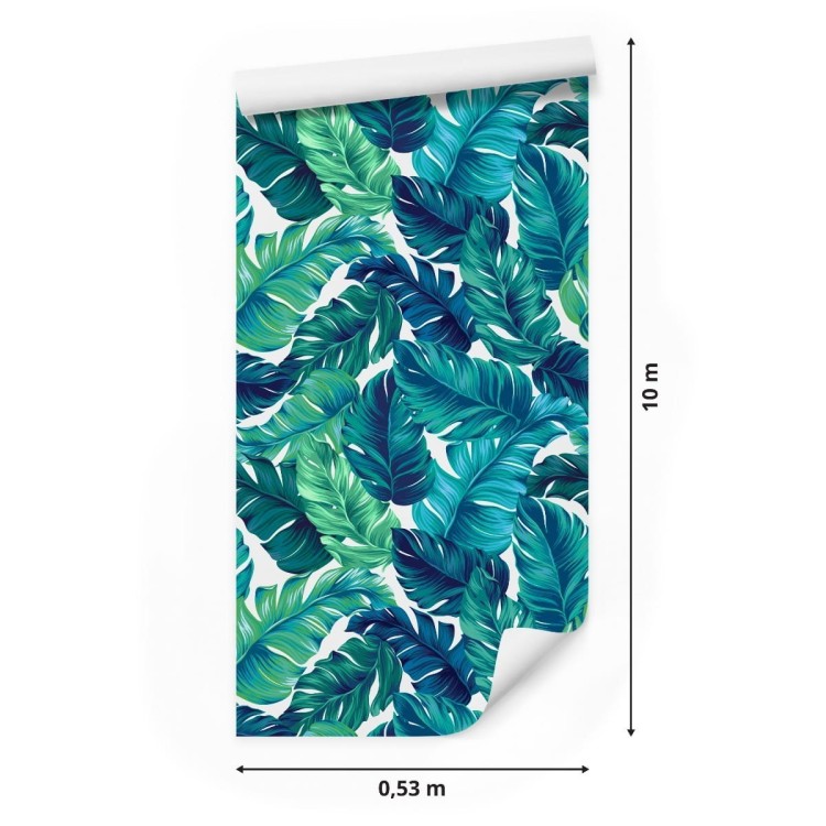 Tapeta Zielono-Niebieskie Liście