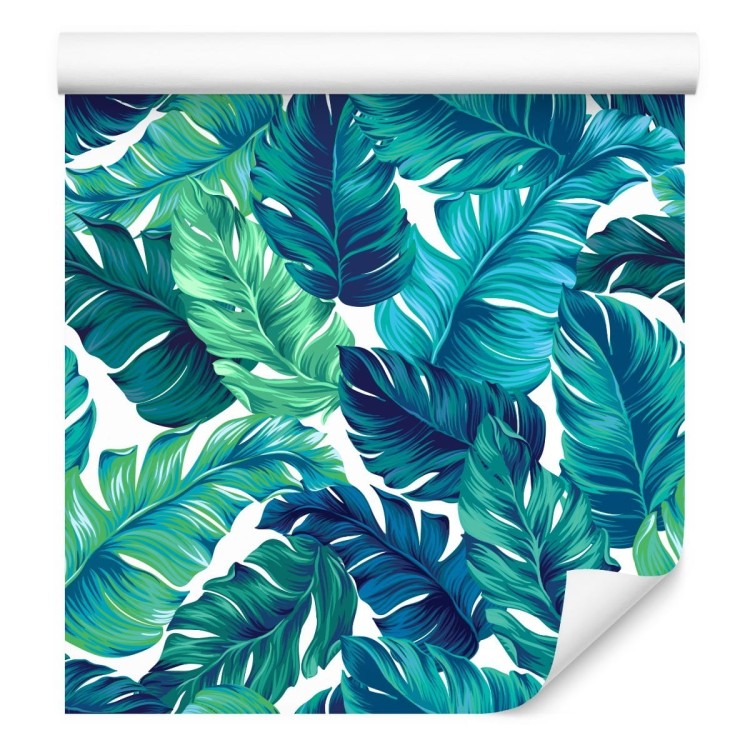 Tapeta Zielono-Niebieskie Liście