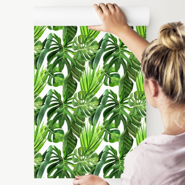 Tapeta Zielone Liście Palmy