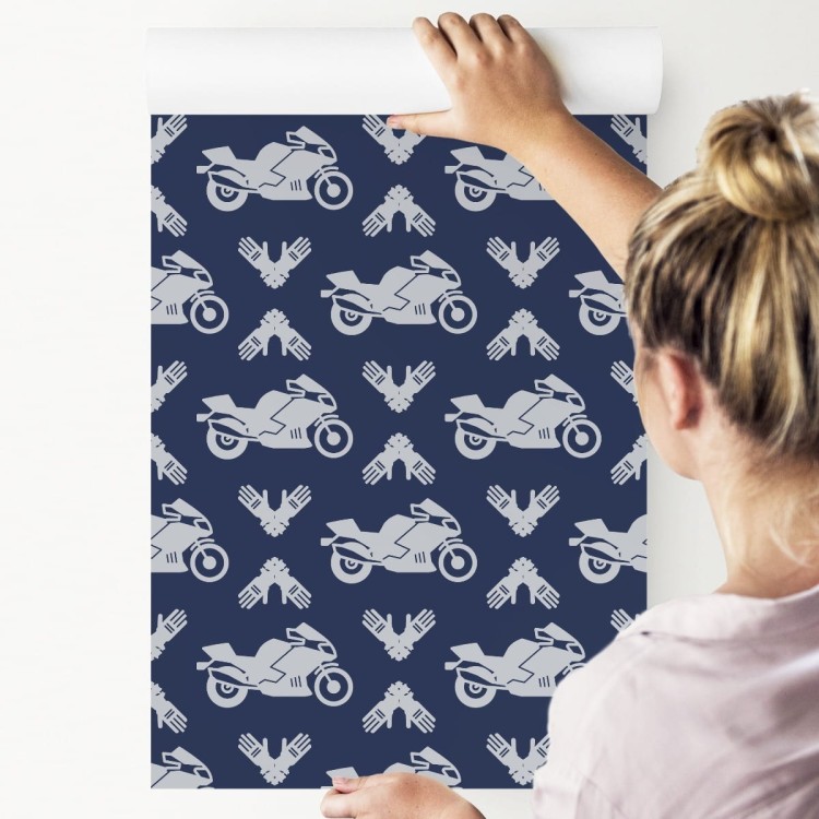 Tapeta Motocykle Z Nowoczesnymi Ornamentami