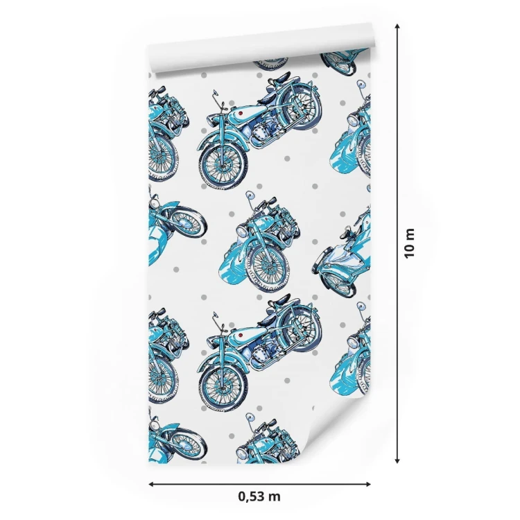 Tapeta Niebieskie Motocykle Vintage