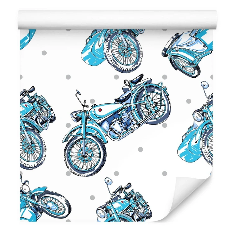 Tapeta Niebieskie Motocykle Vintage