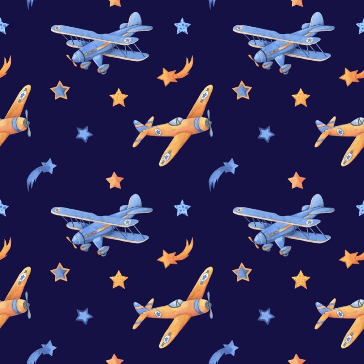 Tapeta Samoloty Retro Z Gwiazdkami