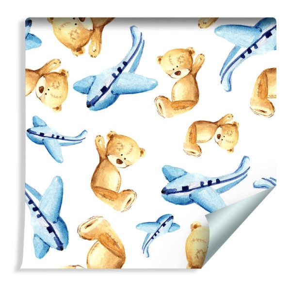 Tapeta Dla Dzieci - Misie,Samoloty