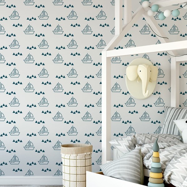 Tapeta Żaglówki Z Wzorkami