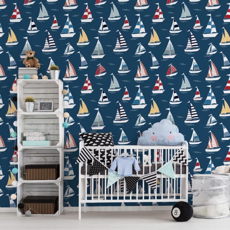 Tapeta Kolorowe Żaglówki Na Morzu