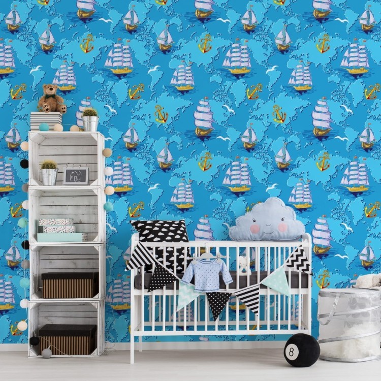 Tapeta Kolorowe Statki Na Mapie Świata