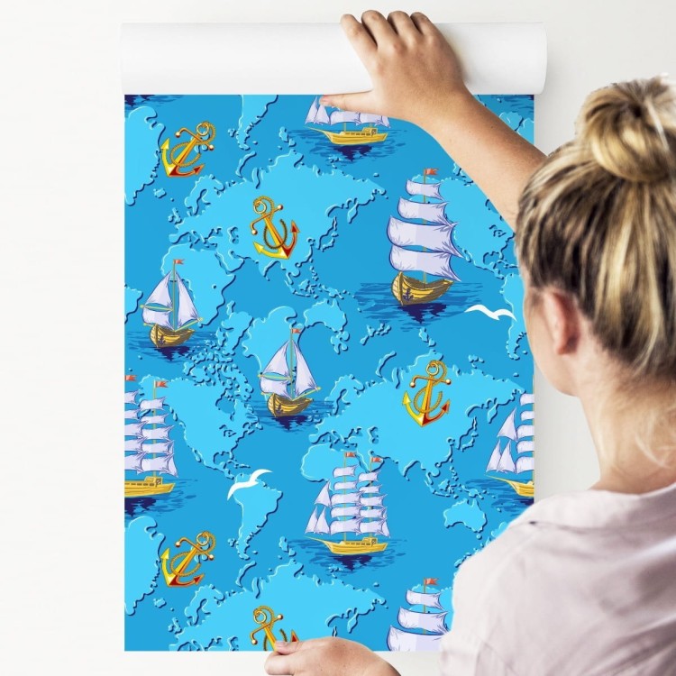 Tapeta Kolorowe Statki Na Mapie Świata