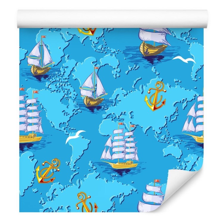 Tapeta Kolorowe Statki Na Mapie Świata