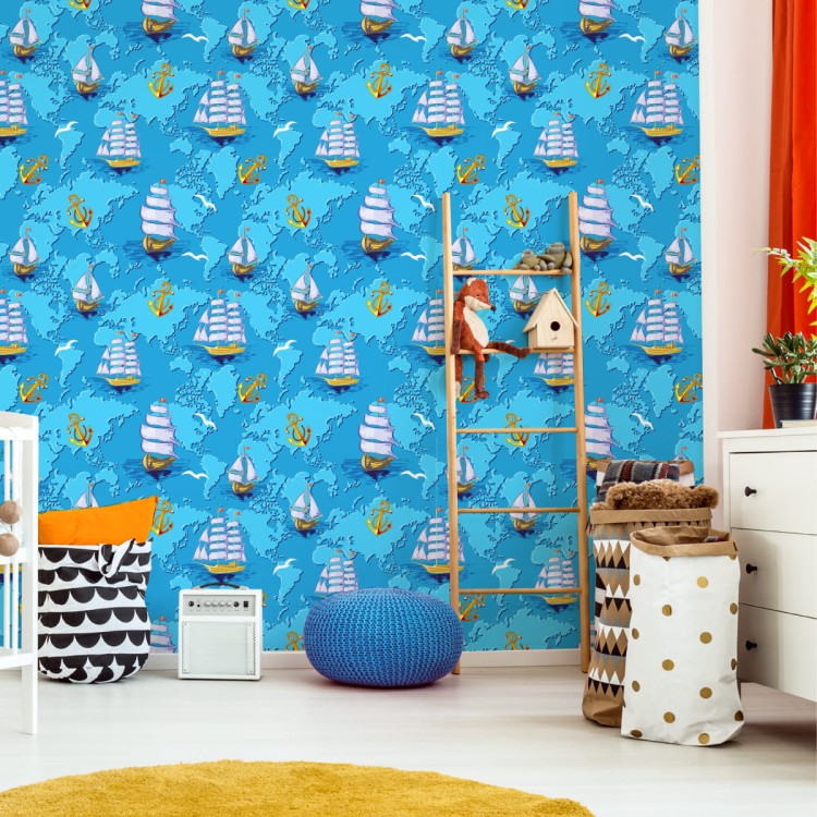 Tapeta Kolorowe Statki Na Mapie Świata