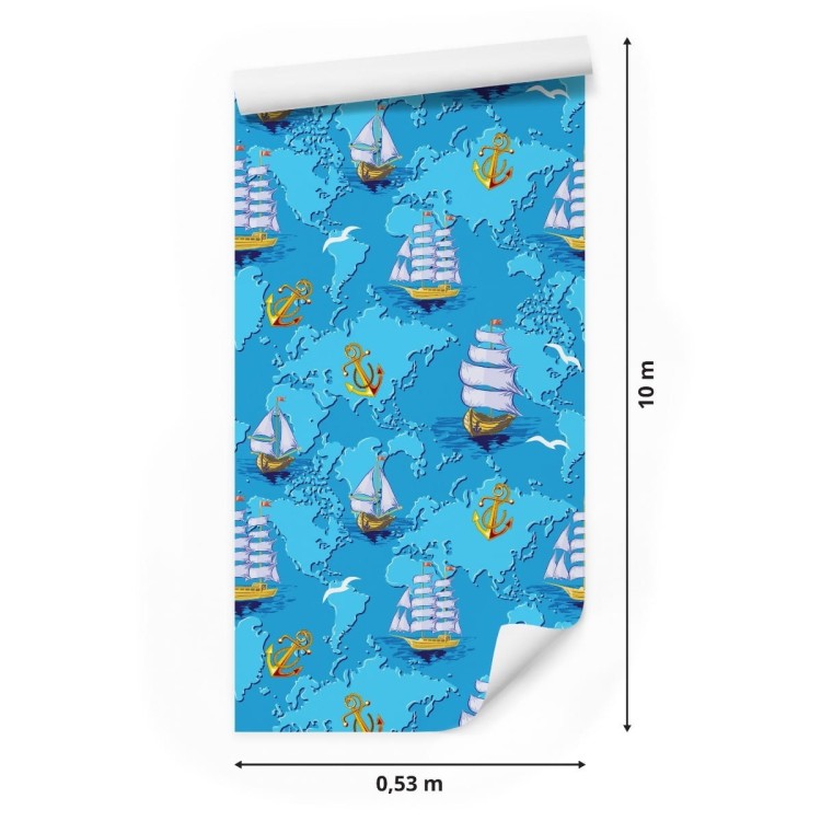 Tapeta Kolorowe Statki Na Mapie Świata